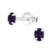 Silver Oval 3x4mm Ear Studs with Cubic Zirconia