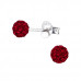 Silver Ball 3mm Ear Studs with Crystal