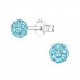 Silver Ball 4mm Ear Studs with Crystal