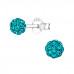 Silver Ball 4mm Ear Studs with Crystal