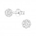 Silver Ball 4mm Ear Studs with Crystal