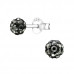 Silver Ball 4mm Ear Studs with Crystal