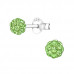 Silver Ball 4mm Ear Studs with Crystal