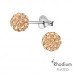 Silver Ball 6mm Ear Studs with Crystal