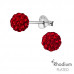 Silver Ball 6mm Ear Studs with Crystal