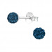 Silver Ball 4mm Ear Studs with Crystal