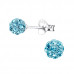 Silver Ball 4mm Ear Studs with Crystal