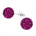 Silver Ball 8mm Ear Studs with Crystal