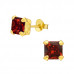 Silver Square 6mm Basic Ear Studs with Cubic Zirconia