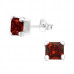 Silver Square 6mm Ear Studs with Cubic Zirconia