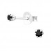 Silver 2mm Round Ear Studs with Cubic Zirconia