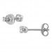Round 3mm Sterling Silver Rhodium Plated Ear Studs with 4-Prong Crystal
