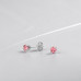 Round 3mm Sterling Silver Rhodium Plated Ear Studs with 4-Prong Crystal