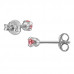 Round 3mm Sterling Silver Rhodium Plated Ear Studs with 4-Prong Crystal