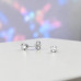 Round 3mm Sterling Silver Rhodium Plated Ear Studs with 4-Prong Crystal