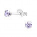 Silver Round 3mm Ear Studs with Crystals