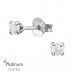 Round 3mm Sterling Silver Basic Ear Studs with Cubic Zirconia