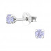 Silver 3mm Round Ear Studs with Cubic Zirconia