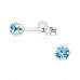 Silver Round 3mm Ear Studs with Crystals