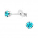 Silver Round 3mm Ear Studs with Crystals