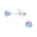 Silver Round 3mm Ear Studs with Crystals