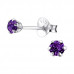 Silver 3mm Round Ear Studs with Cubic Zirconia