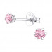 Silver 3mm Round Ear Studs with Cubic Zirconia