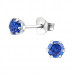 Silver Round 4mm Ear Studs with Cubic Zirconia