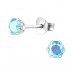 Silver Round 4mm Ear Studs with Cubic Zirconia