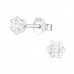 Silver Round 4mm Ear Studs with Cubic Zirconia