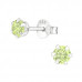 Silver Round 4mm Ear Studs with Cubic Zirconia