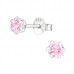 Silver Round 4mm Ear Studs with Cubic Zirconia