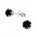 Silver Round 5mm Ear Studs with Crystals