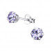 Silver Round 5mm Ear Studs with Crystals