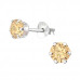 Silver Round 5mm Ear Studs with Cubic Zirconia