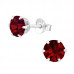 Silver 6mm Round Ear Studs with Crystal