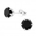 Silver Round 6mm Ear Studs with Cubic Zirconia