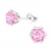 Silver Round 6mm Ear Studs with Cubic Zirconia