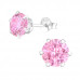 Silver Round 7mm Ear Studs with Cubic Zirconia