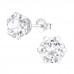 Silver Round 8mm Ear Studs with Cubic Zirconia