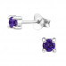 Silver Round 3mm Basic Ear Studs with Cubic Zirconia