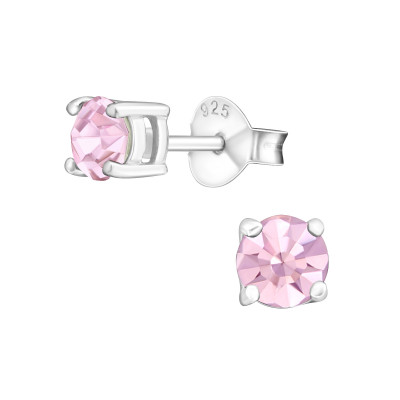 Silver Round 5mm Ear Studs with Cubic Zirconia