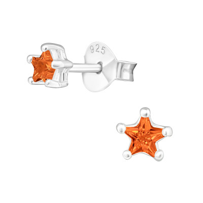Silver Star 3mm Basic Ear Studs with Cubic Zirconia