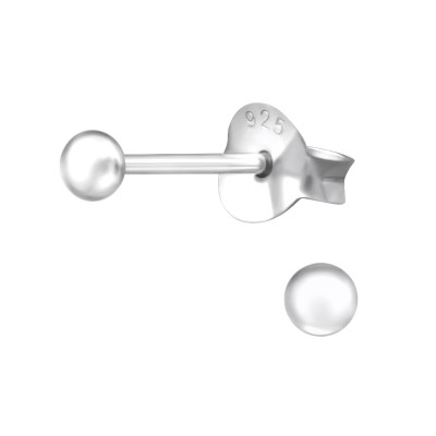 Silver Ball 2.5mm Ear Studs