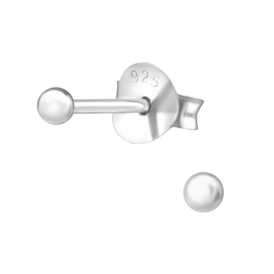 Silver Ball 2mm Ear Studs