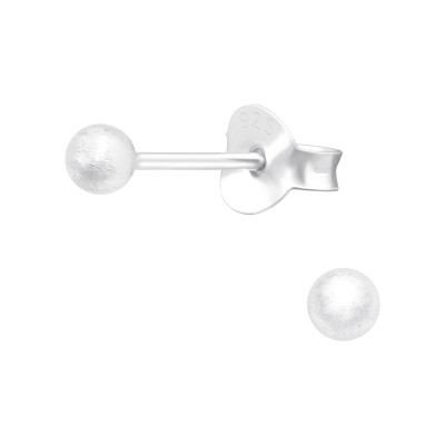 Silver Ball 3mm Ear Studs