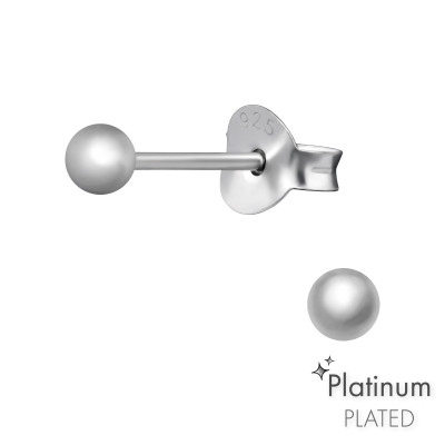 Silver 3mm Ball Ear Studs