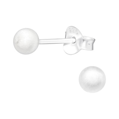 Silver Ball 4mm Ear Studs