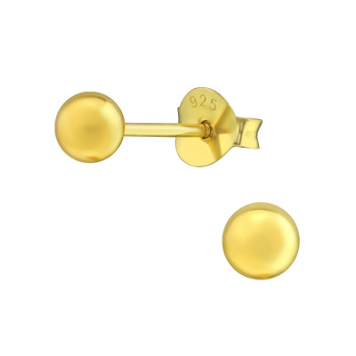 Silver Ball 4mm Ear Studs