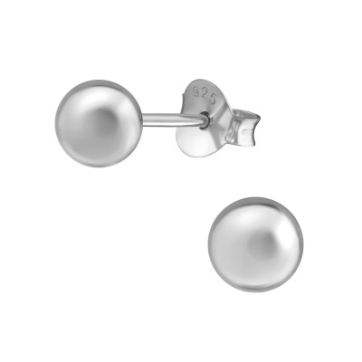 Silver Ball 5mm Ear Studs